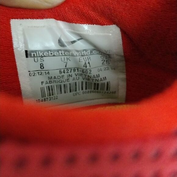 Nike Mens Flex 2014 Run 642791-602 Red Lace Up Low Top Running Shoes siz… - Picture 3 of 6